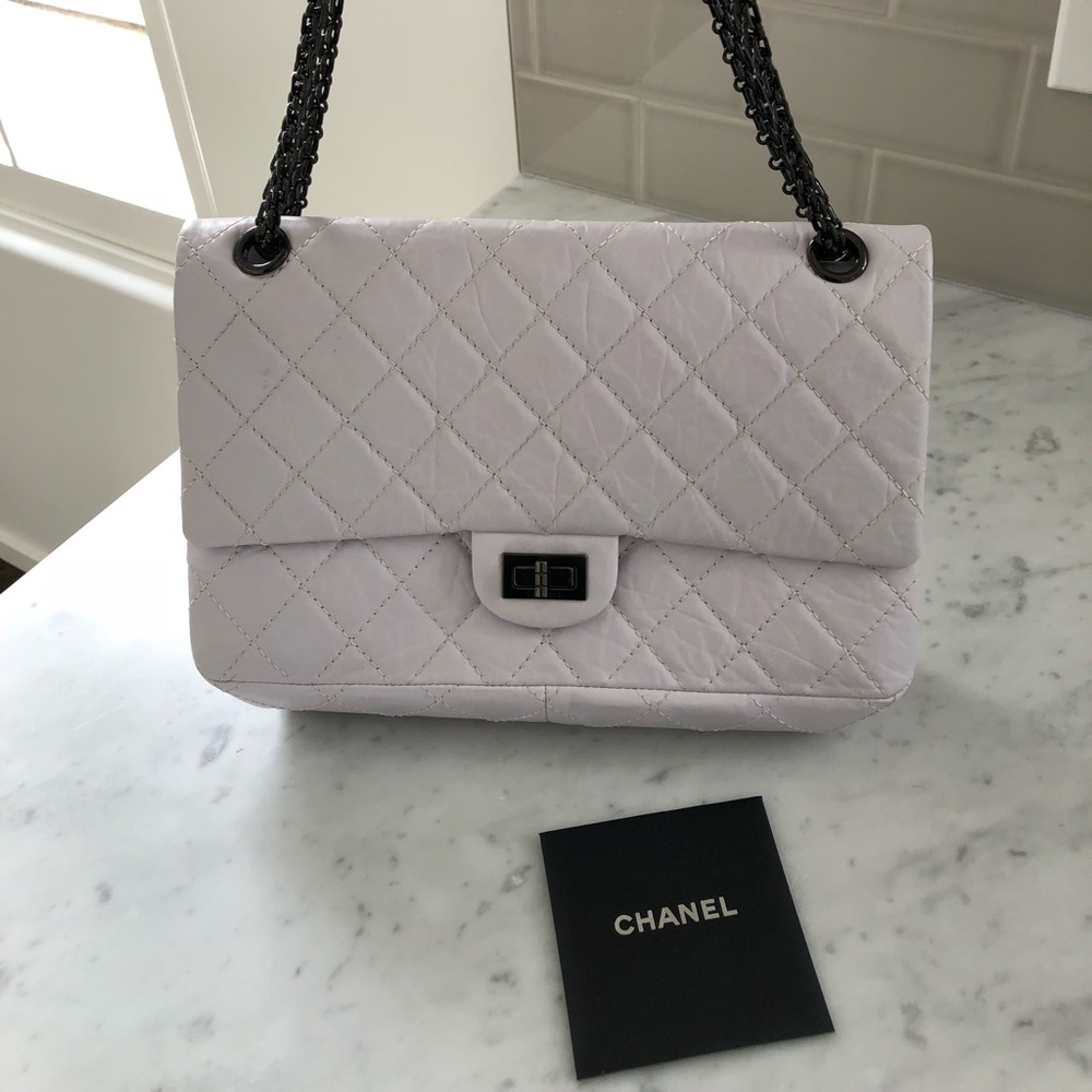 Chanel Chalk White Classic Bag With Flap